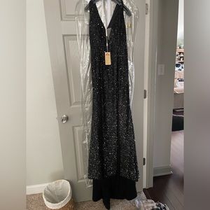 Formal black sequin dress